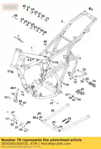 ktm 5830300300030 reposapiés trasero l / s negro - Lado inferior