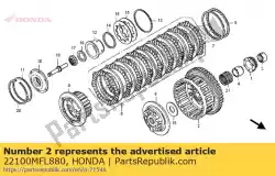 Ici, vous pouvez commander le comp externe. A, embrayage (bl auprès de Honda , avec le numéro de pièce 22100MFL880: