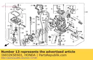 Honda 16032KSE601 conjunto de composição de eixo, th - Lado inferior