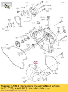 kawasaki 140310579 gerador de cobertura kx65adf - Lado inferior