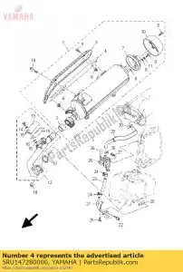 yamaha 5RU147280000 beschermer, geluiddemper 2 - Onderkant