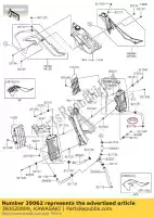 390620899, Kawasaki, 01 tuyau-refroidissement,lwr,rad.(rh) kawasaki kx250x kx250 250 , Nouveau