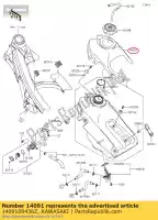 1409108436Z, Kawasaki, coperchio, serbatoio carburante, nero klx450 kawasaki  klx 450 2008 2009 2010 2011 2012 2013 2014 2015 2016 2017 2018 2019 2020 2021, Nuovo