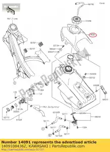 kawasaki 1409108436Z coperchio, serbatoio carburante, nero klx450 - Il fondo