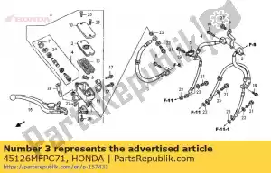 Honda 45126MFPC71 manguera comp a, fr br - Lado inferior