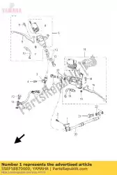 Ici, vous pouvez commander le support flexible de frein 1 auprès de Yamaha , avec le numéro de pièce 5SEF58870000: