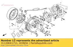 Ici, vous pouvez commander le comp stator auprès de Honda , avec le numéro de pièce 31120KK1711: