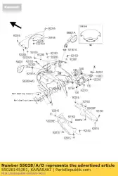 motorkap, upp, c. L. Blauw van Kawasaki, met onderdeel nummer 550281453E1, bestel je hier online: