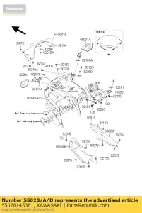 Kawasaki 550281453E1 cowling,upp,c.l.blue - Bottom side