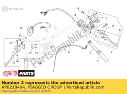 Aprilia AP8218494, Gas zonder handgreep, OEM: Aprilia AP8218494