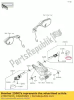 230070103, Kawasaki, lente comp, lámpara de señal, rr zr100 kawasaki  kle z zx 600 650 750 1000 2008 2009 2010 2011 2012 2014 2015 2016 2017 2018 2019 2020, Nuevo