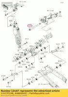 131070198, Kawasaki, as, arm, 14mm klx250s9f kawasaki  klx 250 300 2009 2010 2011 2012 2013 2014 2015 2016 2017 2018 2019 2020 2021, Nieuw