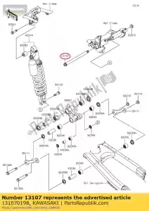 kawasaki 131070198 shaft,arm,14mm klx250s9f - Bottom side