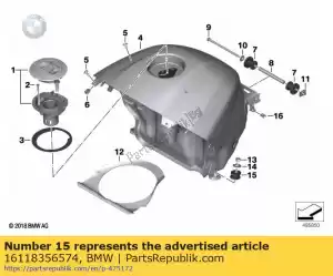 bmw 16118356574 aislante de goma, soporte del tanque - Lado inferior