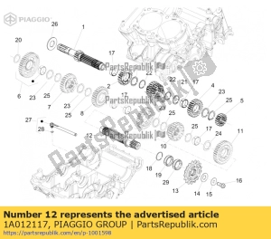 aprilia 1A012117 aangedreven as - Onderkant