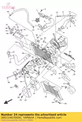 Ici, vous pouvez commander le couvercle, radiateur auprès de Yamaha , avec le numéro de pièce 20S124670000: