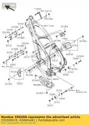 Aqui você pode pedir o guarda, motor, fr, rh kx250-n1 em Kawasaki , com o número da peça 550200024: