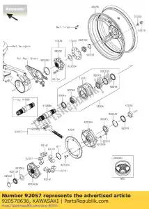 Kawasaki 920570636 catena, guidare, ek525rmxz / 3d - Il fondo