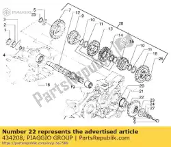 Here you can order the pinion from Piaggio Group, with part number 434208: