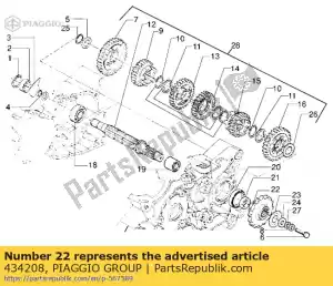 Piaggio Group 434208 pinion - Bottom side