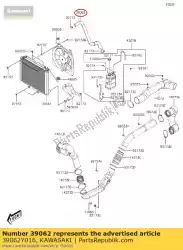 Ici, vous pouvez commander le 01 tuyau de refroidissement auprès de Kawasaki , avec le numéro de pièce 39062Y016: