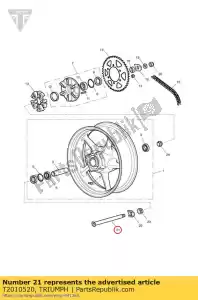 triumph t2010520 spindle, rear wheel - Middle