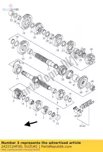 suzuki 2423124F00 gear,3rd & 4th - Bottom side