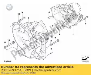 bmw 23007693754 obudowa skrzyni biegów, srebrna - Dół