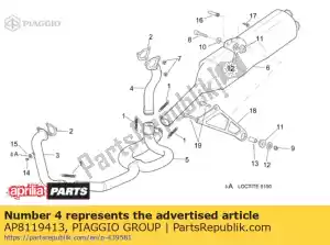 Piaggio Group AP8119413 achterste uitlaatpijp - Midden