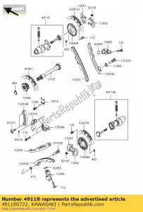 kawasaki 491180722 camshaft-comp,fr kvf650fcf - Bottom side