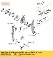 58336011001, KTM, Engrenagem da árvore de cames 34-t 01 94 ktm duke e exc egs super sx rxc sup six lse competition enduro lc sxc txc adventure sc rallye sm smc supermoto sms ls rally kw europe xc com t wp lt comp viol dakar usa france australia 4 400 620 350 640 660 540 625 20 37 94 19 95 970061 972661 30, Novo