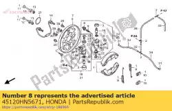 geen beschrijving beschikbaar op dit moment van Honda, met onderdeel nummer 45120HN5671, bestel je hier online: