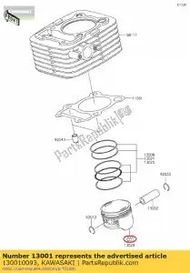 kawasaki 130010093 01 motor de pistón - Lado inferior