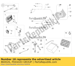 Aprilia 860026, Plate light wiring, OEM: Aprilia 860026