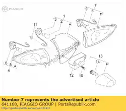 Tutaj możesz zamówić prawy tylny kierunkowskaz od Piaggio Group , z numerem części 641168: