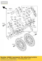 Ici, vous pouvez commander le pad-assy-brake auprès de Kawasaki , avec le numéro de pièce 430821274: