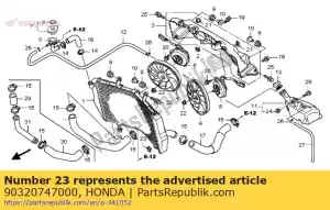 honda 90320747000 moer, veer, 6mm - Onderkant