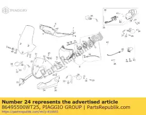 Piaggio Group 86495500WT25 prot.ant.iz.sopte.caren.nrja.irs.adv - Lado inferior