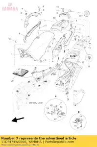 yamaha 11DF474W0000 auxiliar, empunhadura 2 - Lado inferior