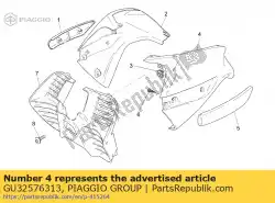 Aquí puede pedir lh lat. Fairing. Gris pl. De Piaggio Group , con el número de pieza GU32576313: