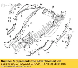 Piaggio Group 65614100GV lh spoiler - Lado inferior