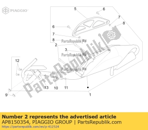 aprilia AP8150354 innensechskantschraube m8x85 - Unterseite