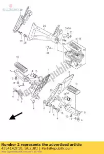 Suzuki 4354142F10 suporte, frente f - Lado inferior