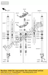 Tutaj możesz zamówić wide? Ki rurowe wewn? Trzne, prawe, f. Bla zr750 od Kawasaki , z numerem części 44013017121: