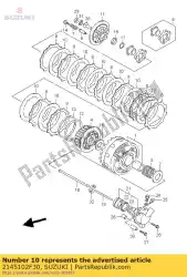 Here you can order the plate,clutch dr from Suzuki, with part number 2145102F30: