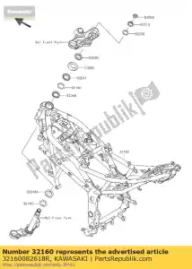 kawasaki 32160082618R frame-comp, f.s.black bx250agf - Lado inferior