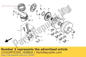 honda 13102MY5305 piston (0,25) - La partie au fond