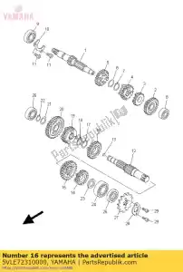 yamaha 5VLE72310000 versnelling, 3e wiel - Onderkant