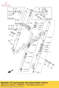 yamaha 5B6231410000 veer, voorvork - Onderkant