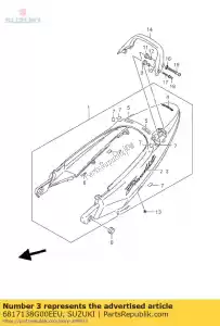 suzuki 6817138G00EEU emblema, assento tai - Lado inferior